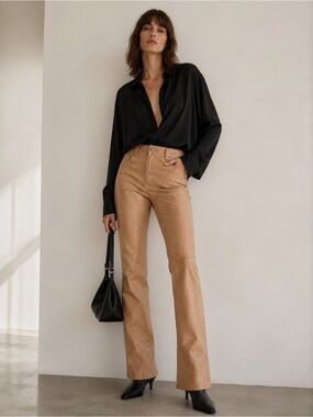 MSGM Milano Italian Snake-Embossed Faux Leather Pants – NWT – IT 38 MSRP $495